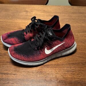 Nike Black, Red, and pink Knit Sneakers Girls